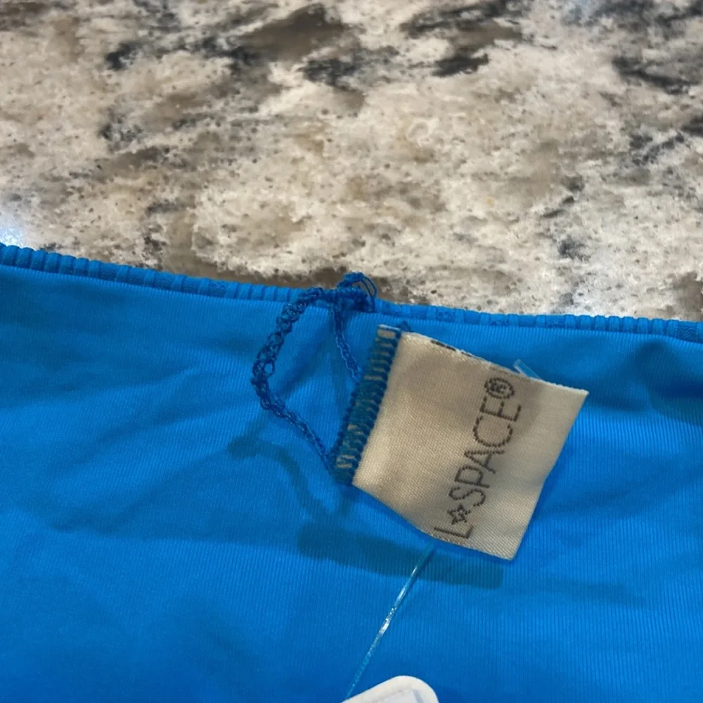 NWT L*Space Camacho Ribbed Bikini Bottom Aquarius Blue Small